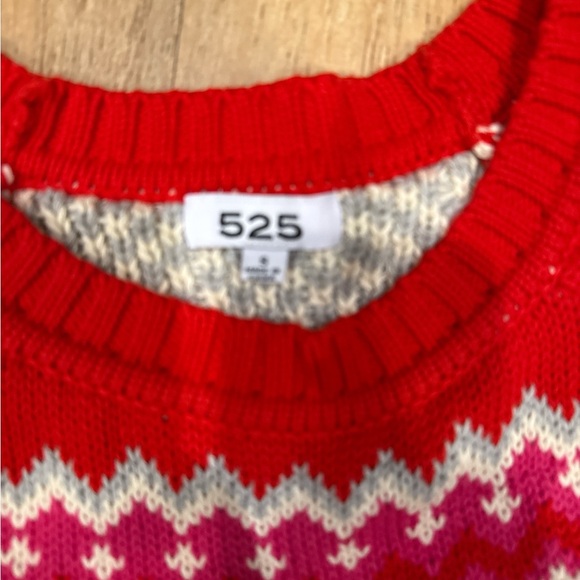 525 America | Jen Fair Isle Sweater Women’s Grey and Red Retail $139 Size Small - Picture 2 of 7